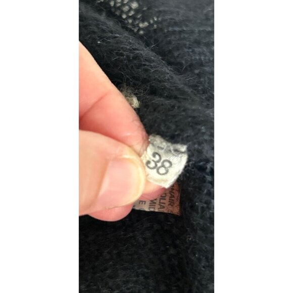 Vintage Capriccio Black Open Knit Sweater Womens Size S Soft Wool Blend Long Sle - Picture 10 of 12